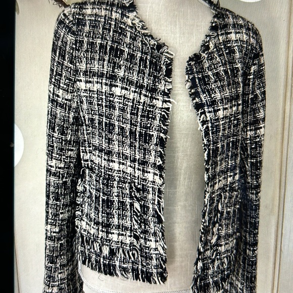 Truth & Pride Black and White Tweed Blazer, XS - Picture 3 of 16